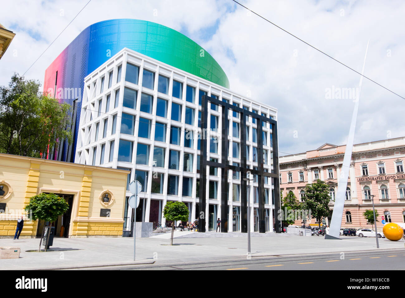 Muzicka Sveucilista akademija u Zagrebu, Academy of Music, Trg Republike Hrvatske, Gornji Grad, Zagreb, Croatie Banque D'Images