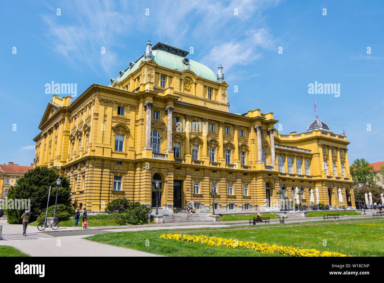 Hrvatsko narodno kazaliste u Zagrebu, Théâtre national croate,Trg Republike Hrvatske, Gornji Grad, Zagreb, Croatie Banque D'Images