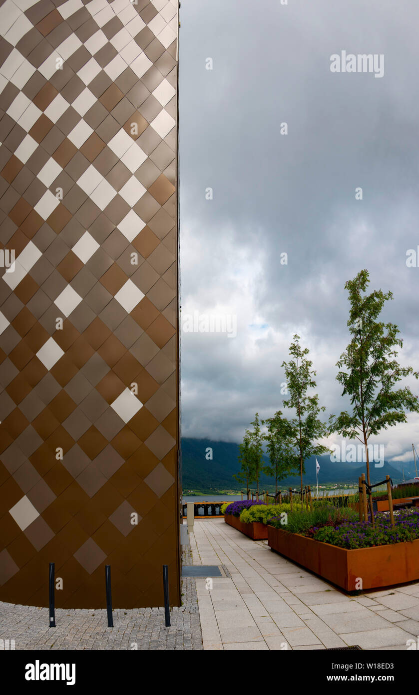 Norsk Tindesenter, Andalsnes, la Norvège. Banque D'Images