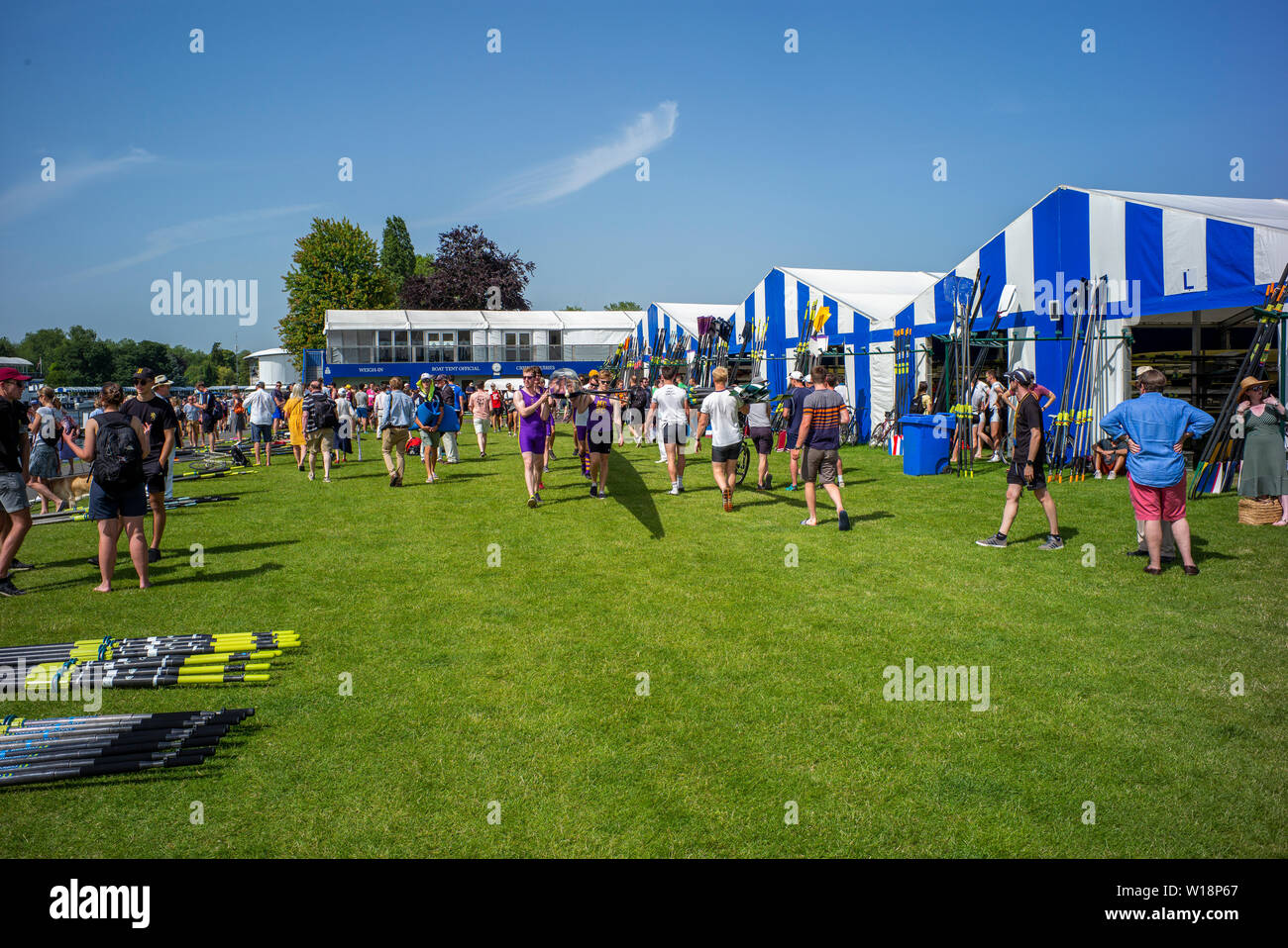 Henley on Thames, Angleterre, Royaume-Uni, 28 juin 2019, Henley Royal Regatta qualificatifs, time trial, sur REACH, Henley [© Peter SPURRIER/Intersport Banque D'Images