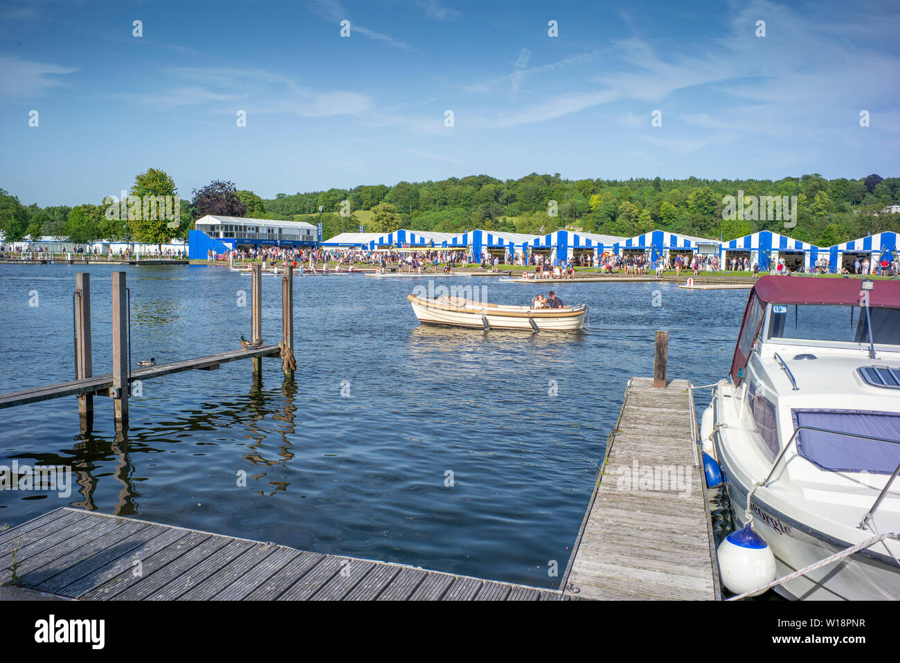 Henley on Thames, Angleterre, Royaume-Uni, 28 juin 2019, Henley Royal Regatta qualificatifs, time trial, sur REACH, Henley [© Peter SPURRIER/Intersport Banque D'Images