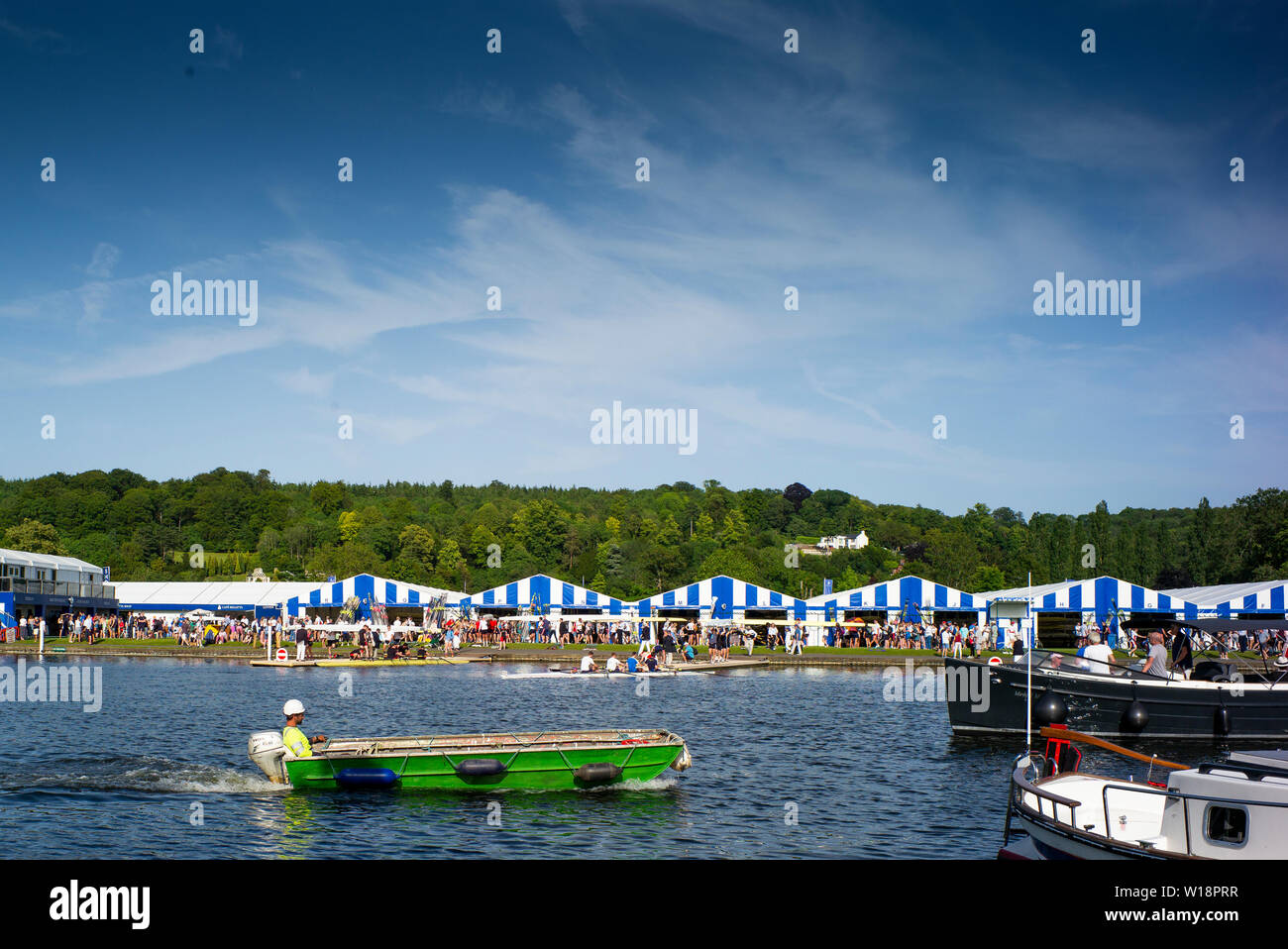 Henley on Thames, Angleterre, Royaume-Uni, 28 juin 2019, Henley Royal Regatta qualificatifs, time trial, sur REACH, Henley [© Peter SPURRIER/Intersport Banque D'Images