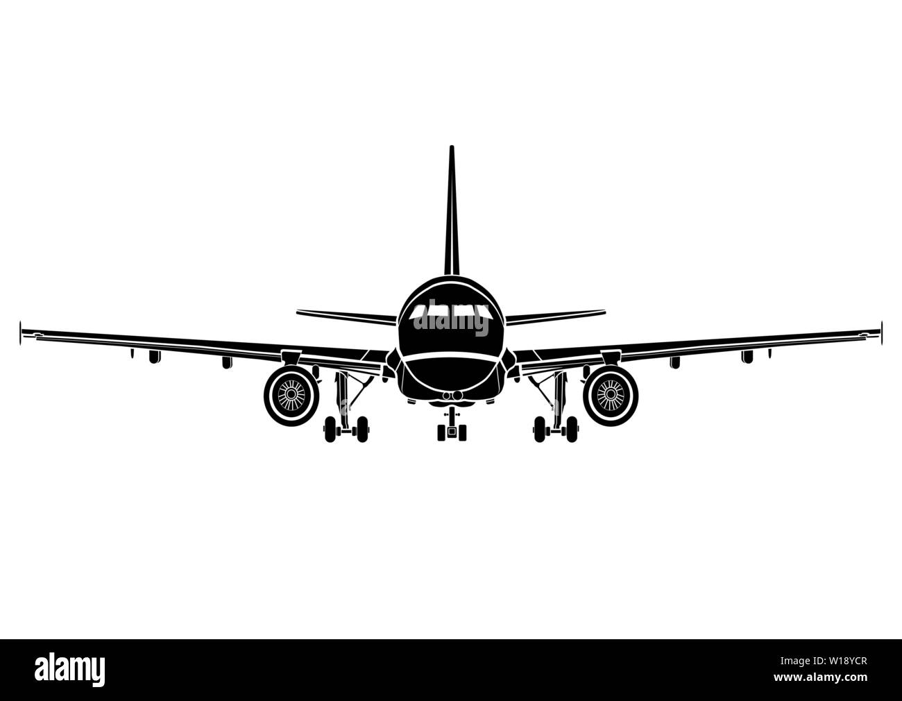 L Icone Avion Television Avion Silhouette Machine Volante Dessin En Noir Et Blanc Integral Avion Vue Avant Contours Esquisser Vehicule Lent Transport Image Vectorielle Stock Alamy