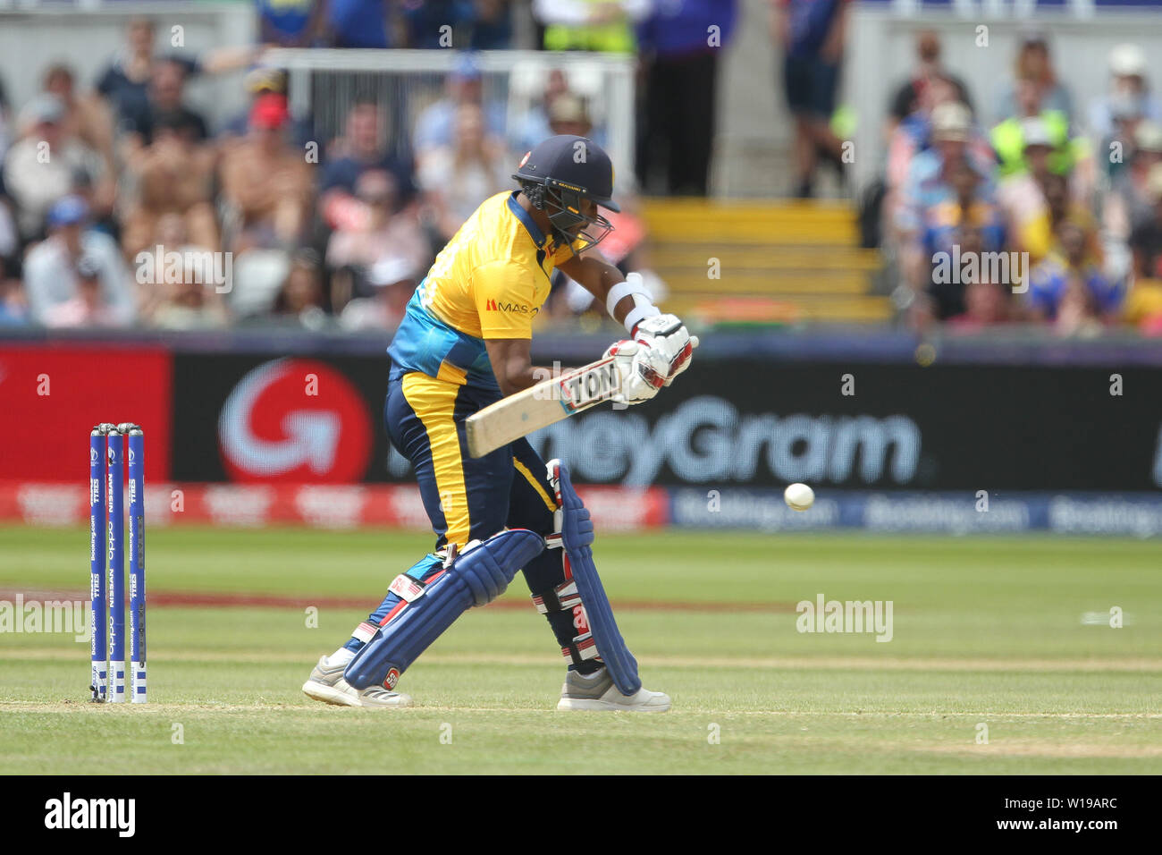 Chester le Street, au Royaume-Uni. 1er juillet 2019. Avishka Fernando du Sri Lanka au cours de l'ouatine ICC Cricket World Cup 2019 match entre le Sri Lanka et Antilles au Emirates Riverside, Chester le Street le lundi 1er juillet 2019. Banque D'Images