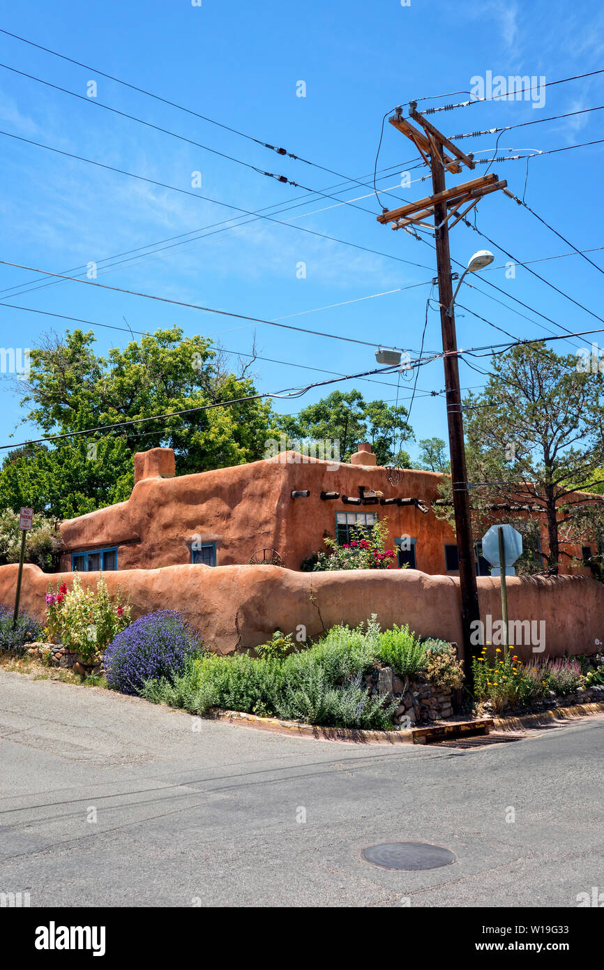 Adbe maison à Santa Fe New Mexico USA Banque D'Images