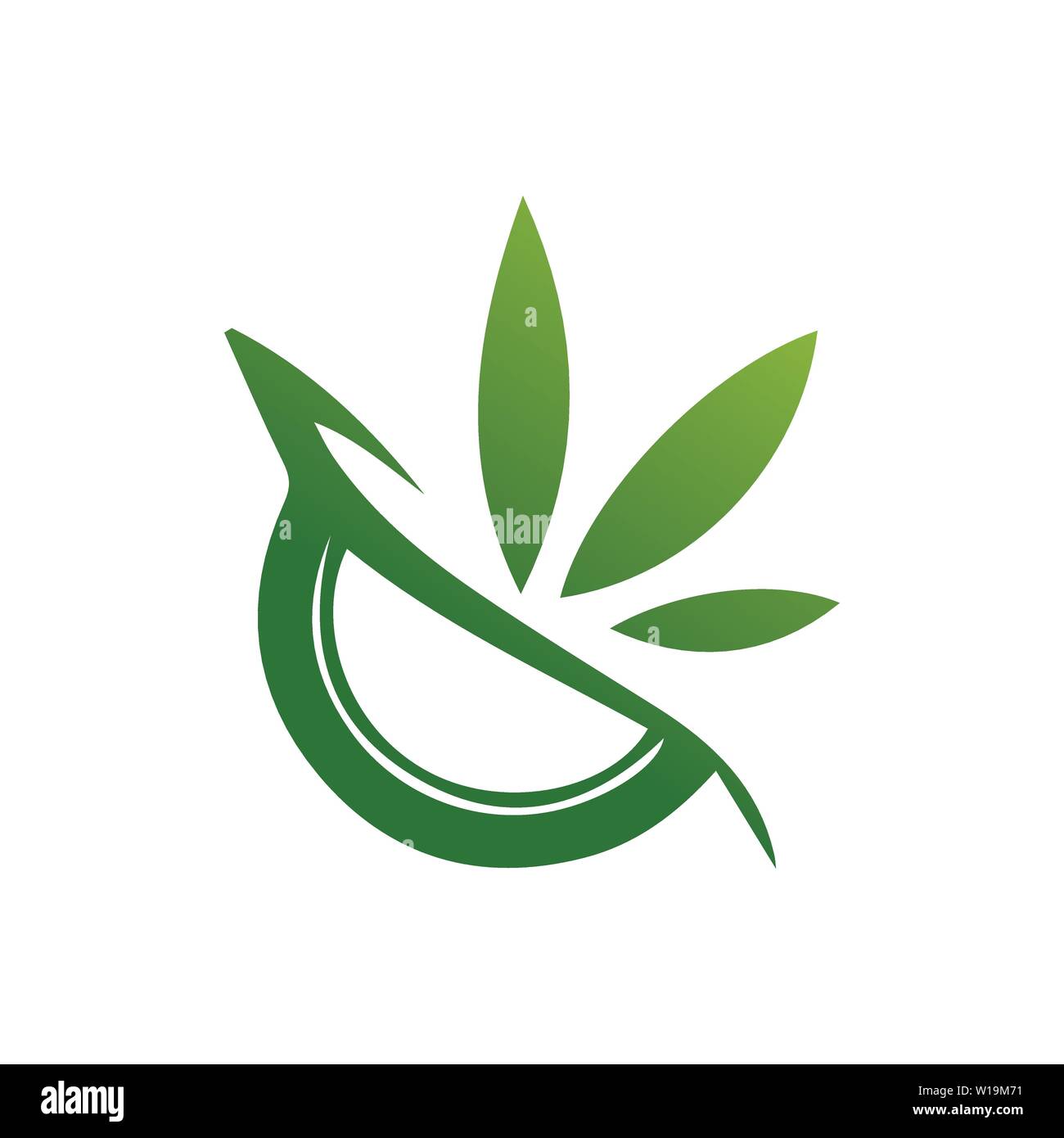 Modèle de conception de logo de feuilles de marijuana Illustration de Vecteur