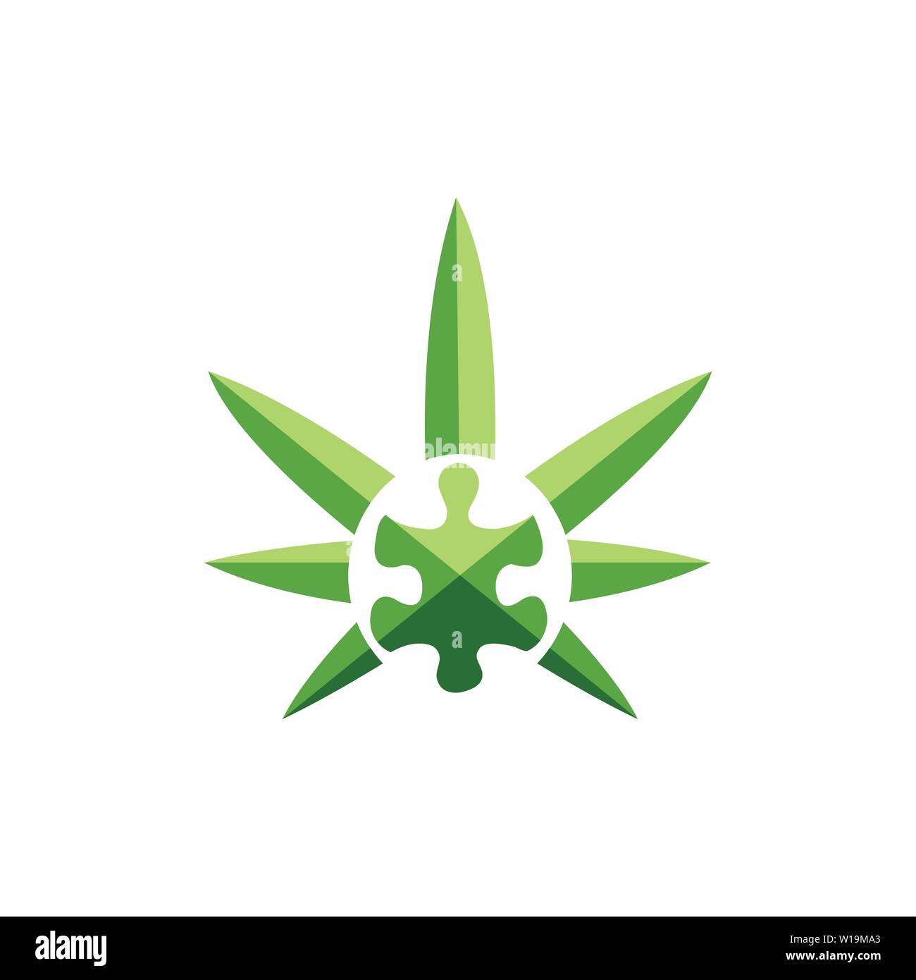 Modèle de conception de logo de feuilles de marijuana Illustration de Vecteur