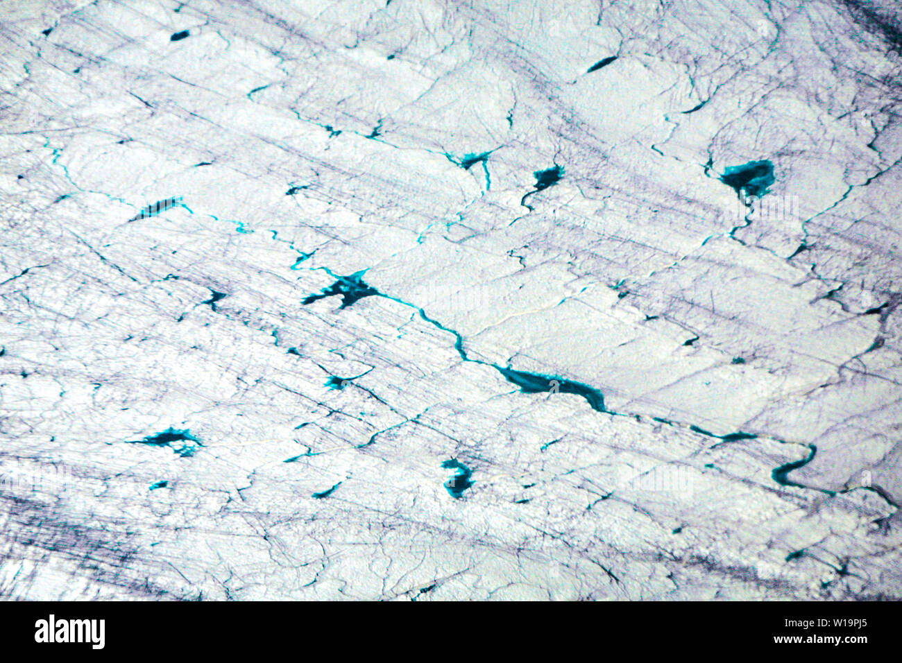 La fonte des glaces de la plus vite du monde, le Glacier Jakobshavn Ilulissat, au Groenland, près de. Le réchauffement climatique ont accellerated la fonte et la mise bas de la glace bergs. Banque D'Images
