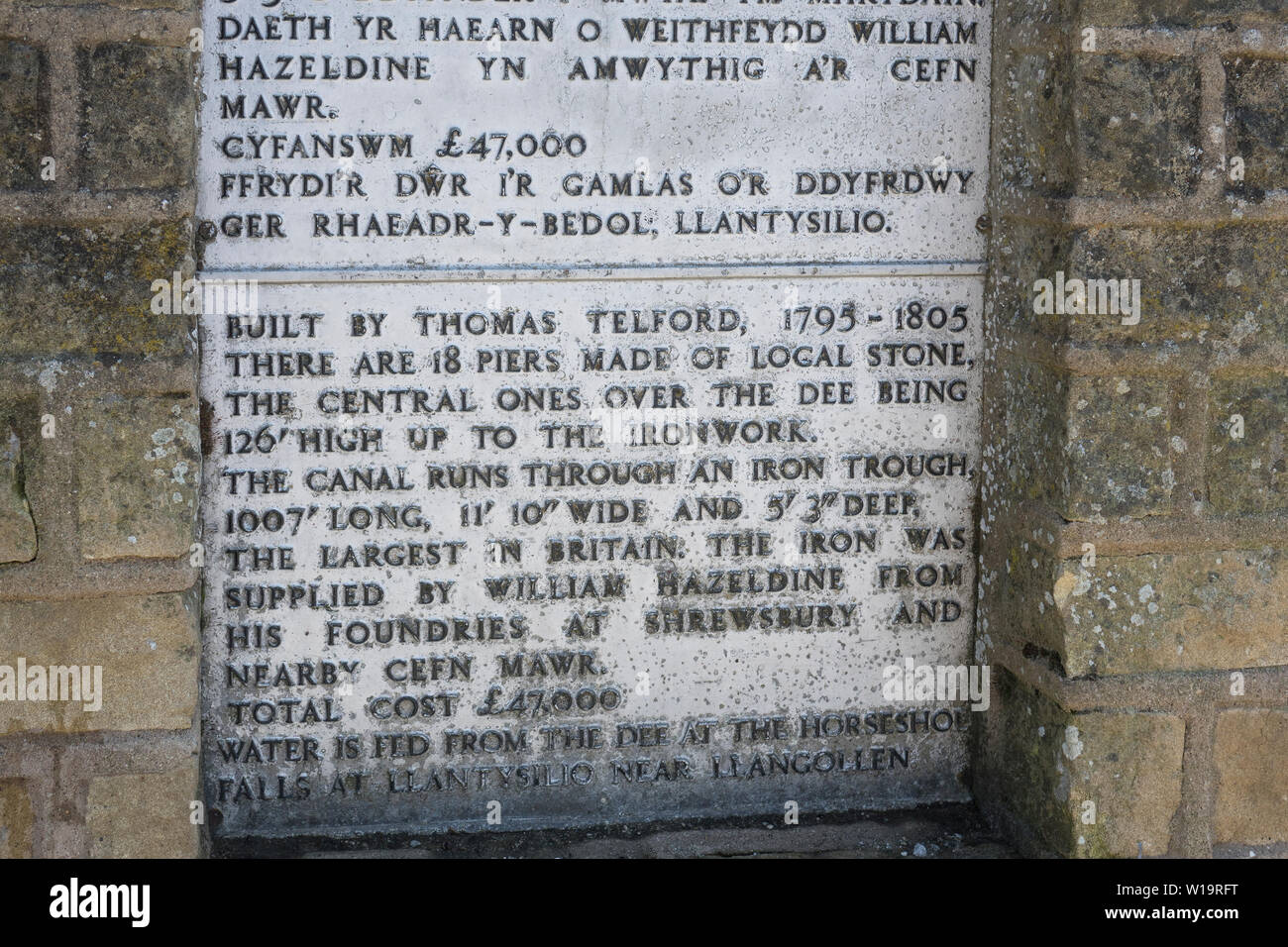 Le Pays de Galles, l'aqueduc de Pontcysyllte, Denbighshire, description historique Banque D'Images