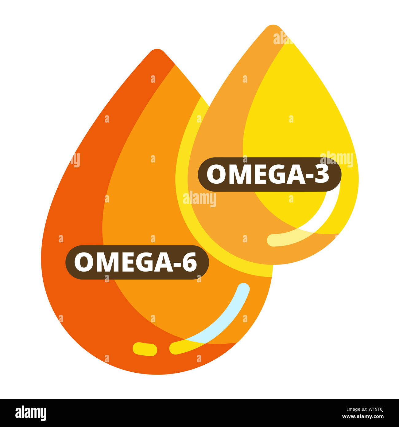 Oméga 3 et 6 d'huile goutte santé alimentation illustration Photo Stock