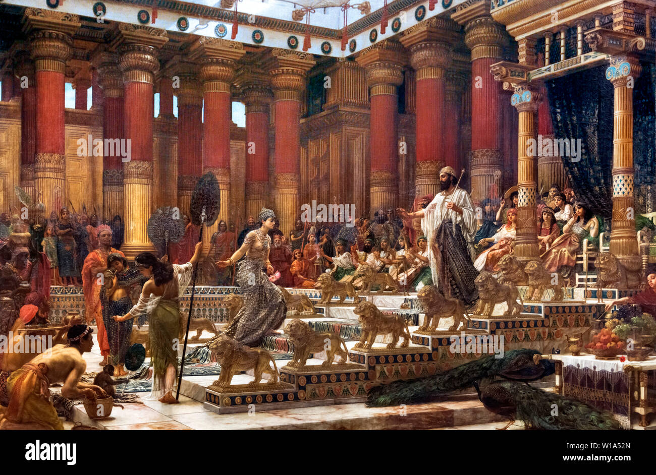 Le roi Salomon et la reine de Saba. "La visite de la Reine de Saba au roi Salomon" par Sir Edward John Poynter (1836-1919), huile sur toile, 1881-90 Banque D'Images