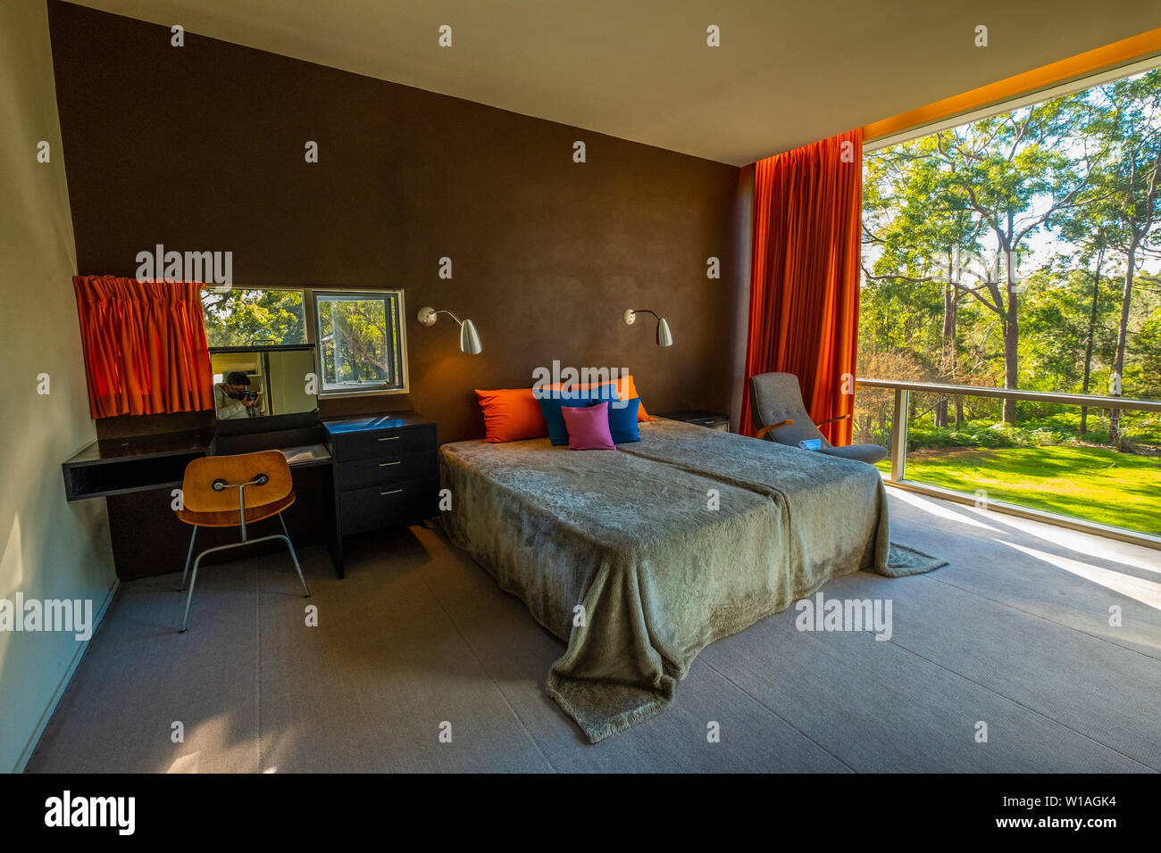 Rose Seidler maison est une ancienne résidence classée au patrimoine national et maintenant house museum situé dans Wahroonga, Sydney, NSW, Australie par Harry Seidler. Banque D'Images