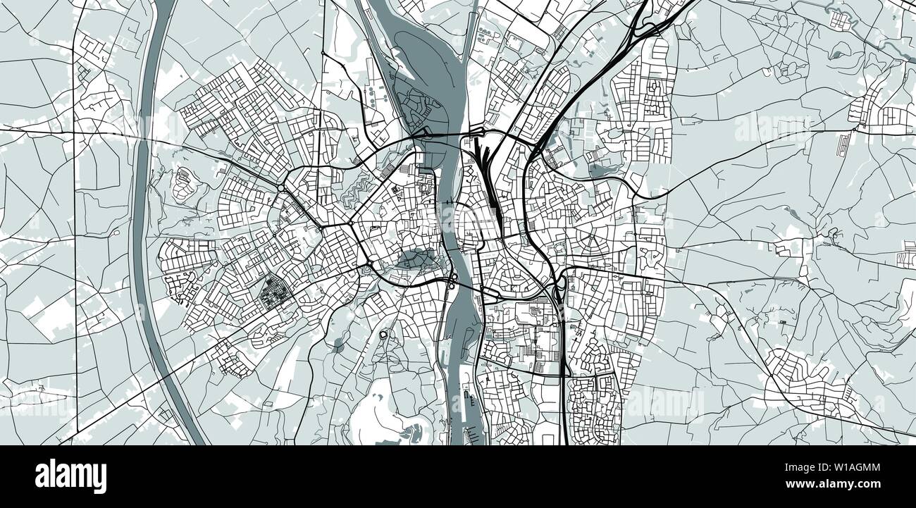 Vecteur urbain plan de la ville de Maastricht, Pays-Bas Illustration de Vecteur