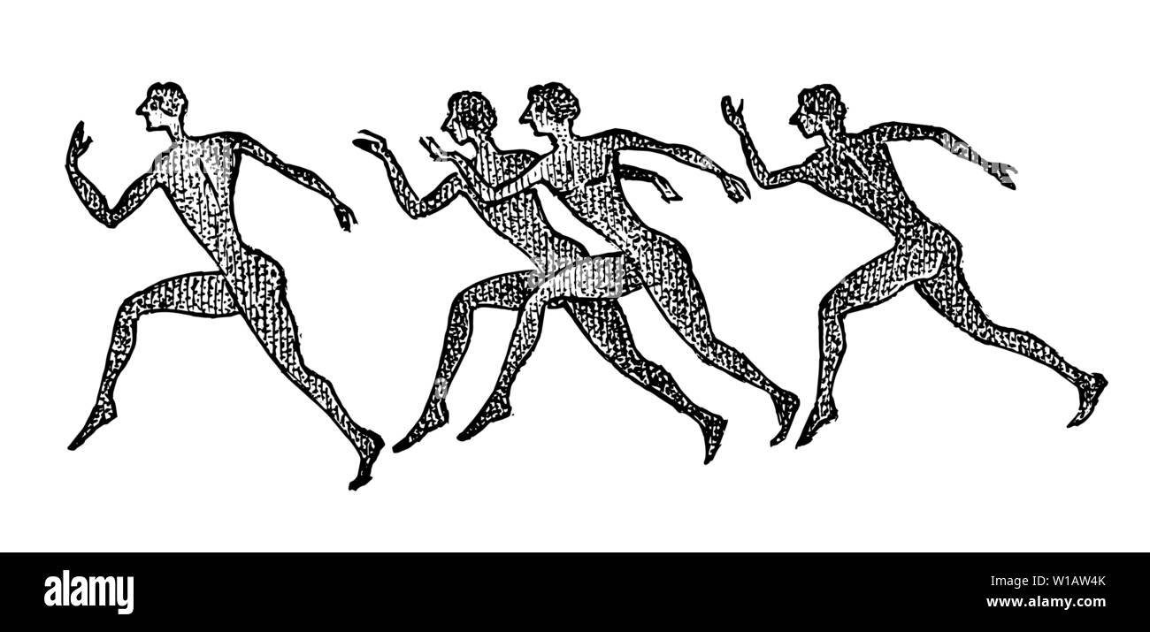 Les coureurs de marathon grecque dans un style vintage. Un groupe de gens actifs en Grèce. Le concept de jeux de sport. La culture grecque. Croquis gravé à la main Illustration de Vecteur Les coureurs de marathon grecque dans un style vintage. Un groupe de gens actifs en Grèce. Le concept de jeux de sport. La culture grecque. Croquis gravé à la main Illustration de Vecteur