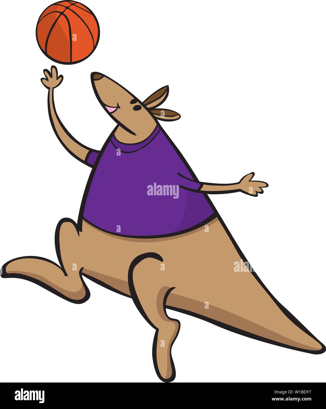 Vector kangaroo illustration cartoon mascot sport Basket-ball. Convient  pour logo et affiches Image Vectorielle Stock - Alamy