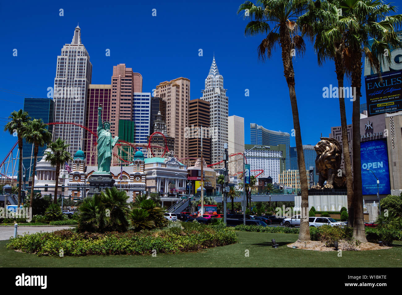 Vue l'heure avancée de la New York New York Hotel & Casino, Las Vegas,  Nevada, USA Photo Stock - Alamy