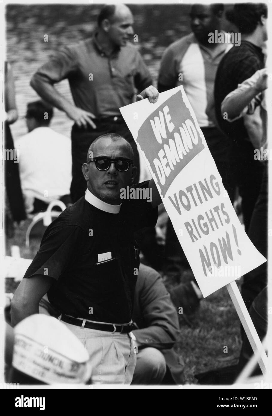 Manifestation à Washington, D.C. [un homme tenant un panneau nous demande de vote maintenant !] Banque D'Images