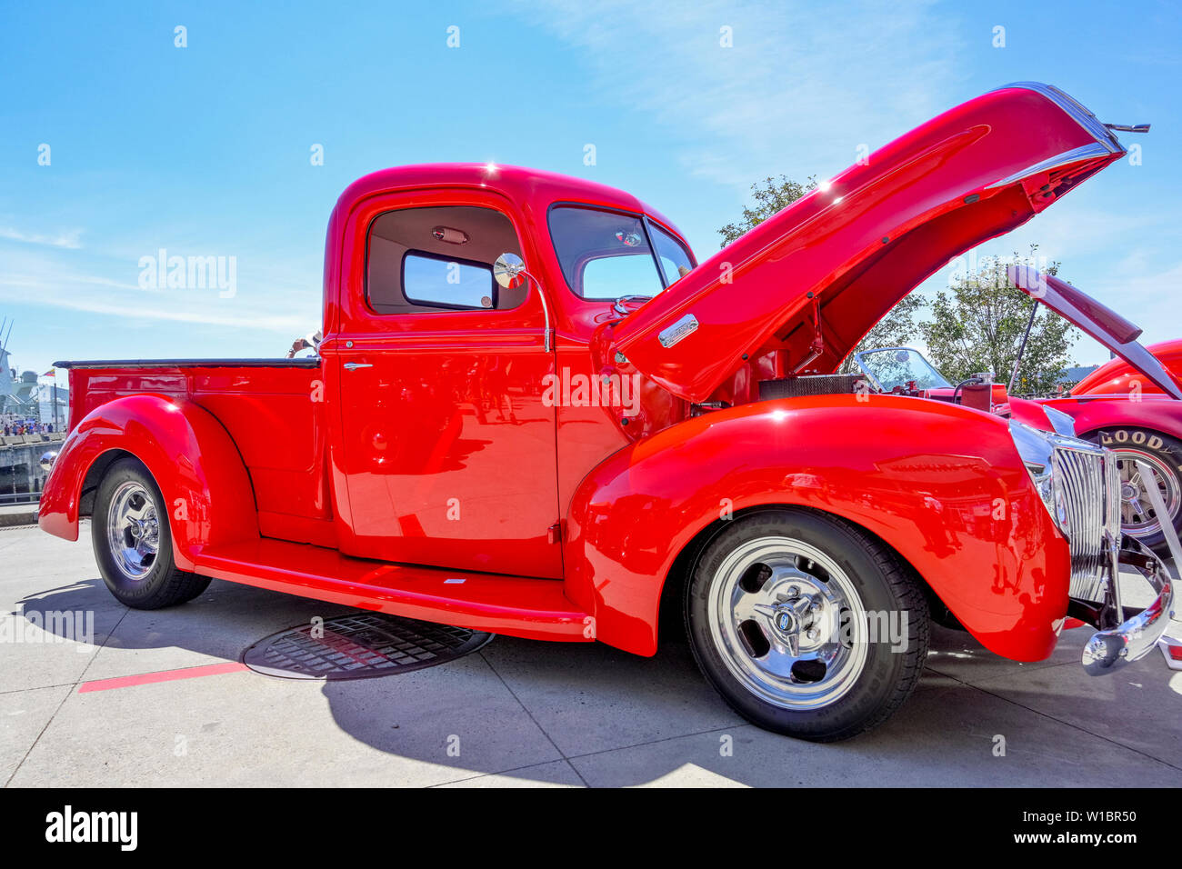 Dakine Rouge Ford camion Pick-up, Vintage Collector Car Show, la fête du Canada, constructeur de la Place Saint-Marc, North Vancouver, Colombie-Britannique, Canada Banque D'Images