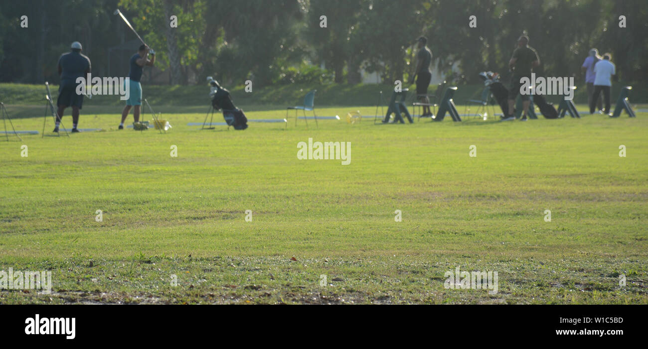Belle vue sur le terrain de golf en Floride du Sud Banque D'Images