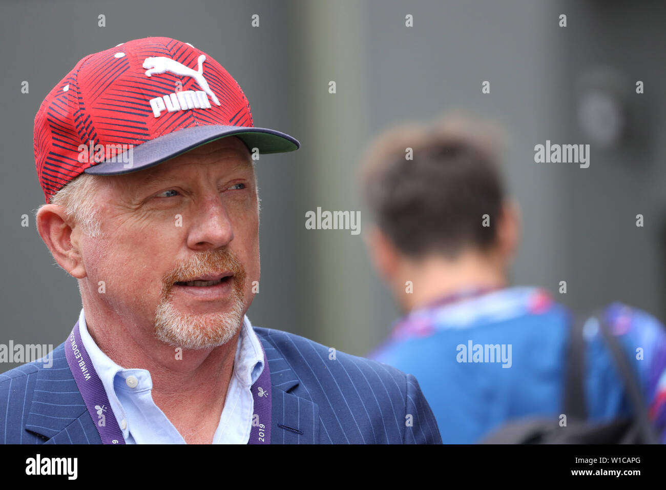 Wimbledon, Londres, Royaume-Uni. 1er juillet 2019. Ancien champion de Wimbledon Boris Becker, le premier jour du tournoi de Wimbledon tennis, Wimbledon, Londres le 1 juillet 2019 Crédit : Paul Marriott/Alamy Live News Banque D'Images