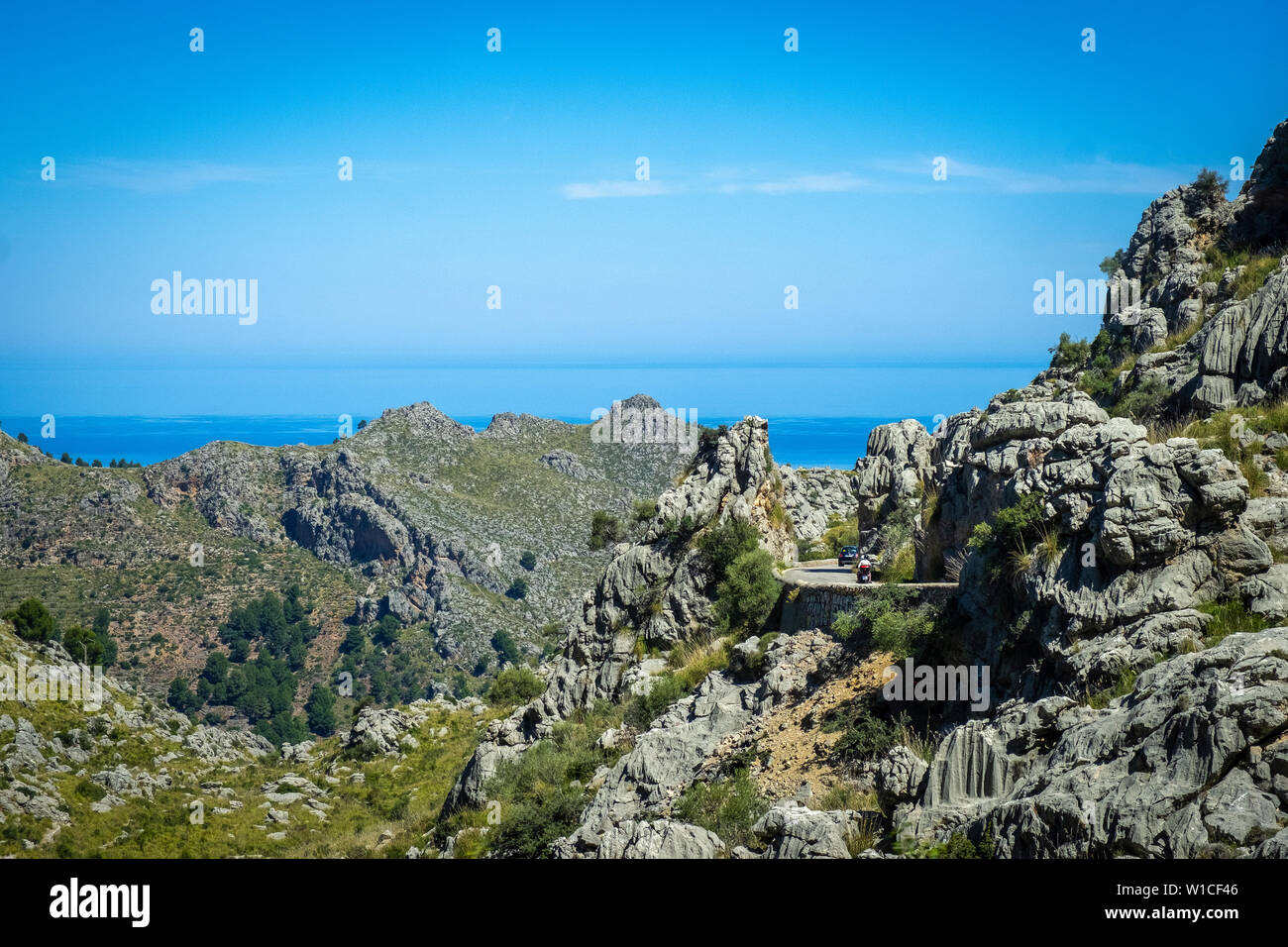 Grâce à l'entraînement spectaculaire Serra de Tramuntana à Majorque Banque D'Images