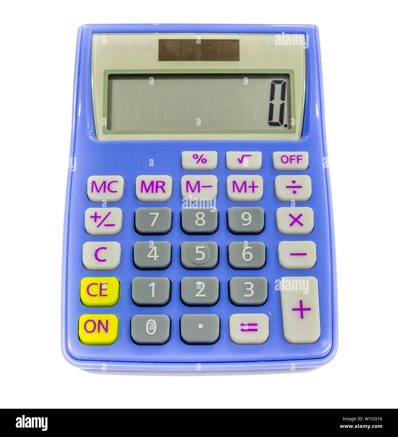 Calculatrice bleue Banque D'Images