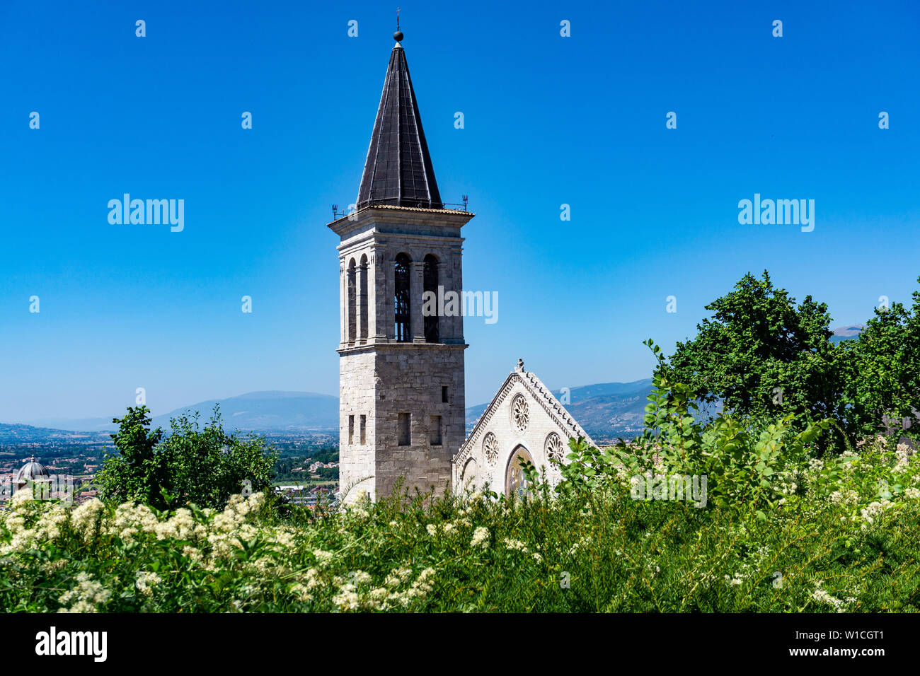 Vue de la cathédrale de Spolète en Ombrie, Italie. Banque D'Images