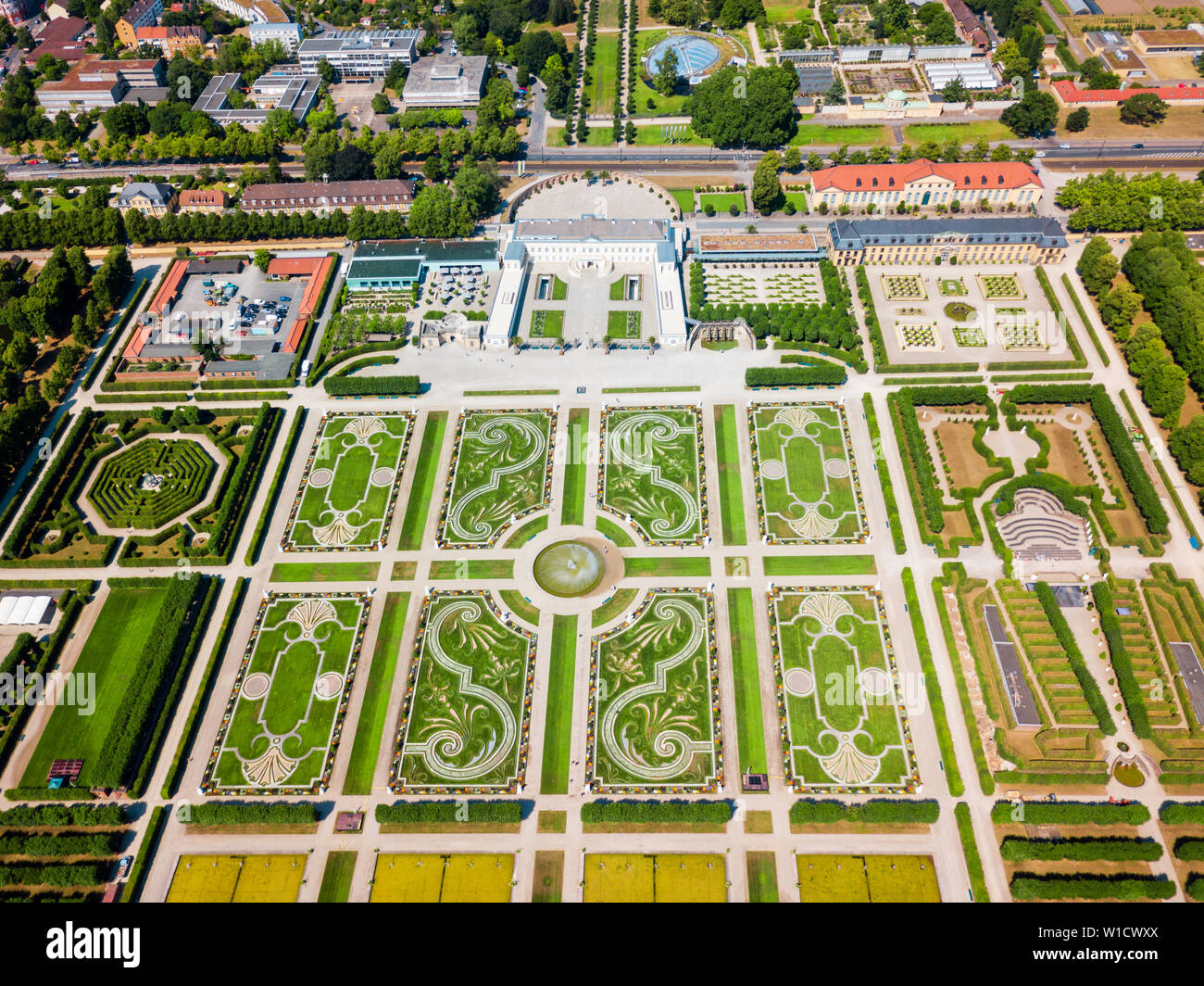 Les Jardins de Herrenhausen Herrenhausen Palace situé à Hanovre, Allemagne Banque D'Images