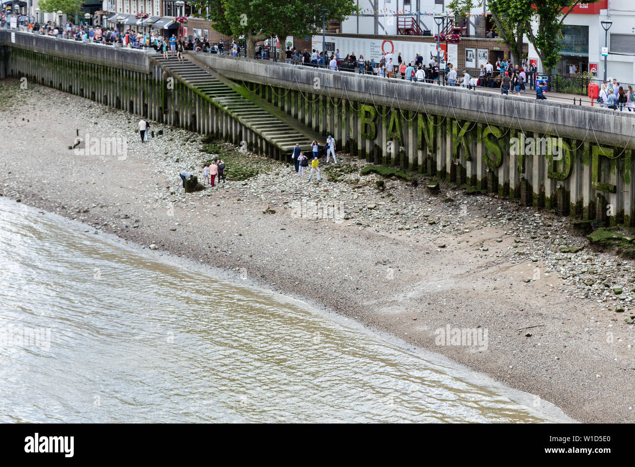 Vue de la plage de Bankside à Londres, Royaume-Uni Banque D'Images