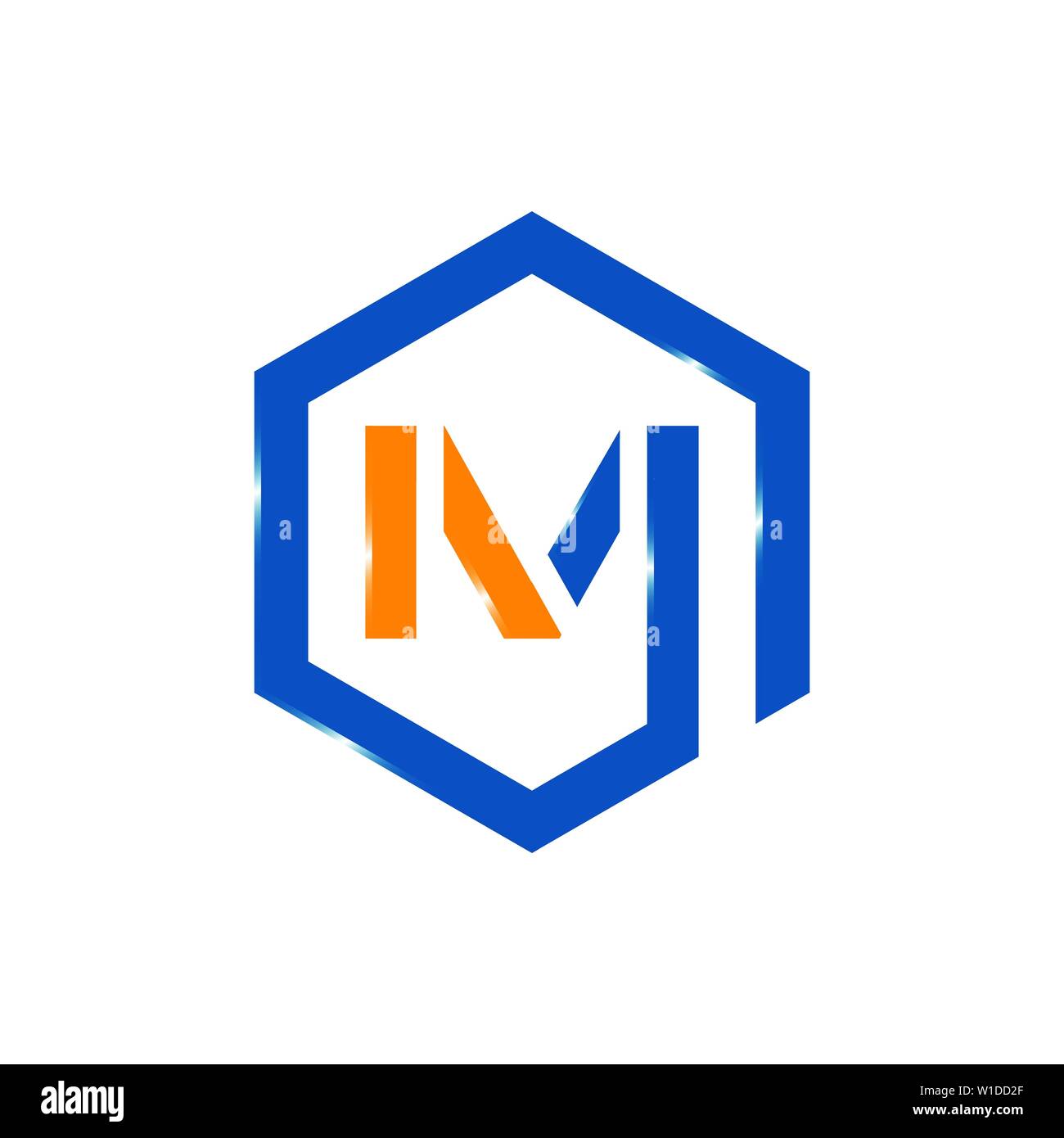 Logo M lettre hexagonale modèle vector illustration Illustration de Vecteur
