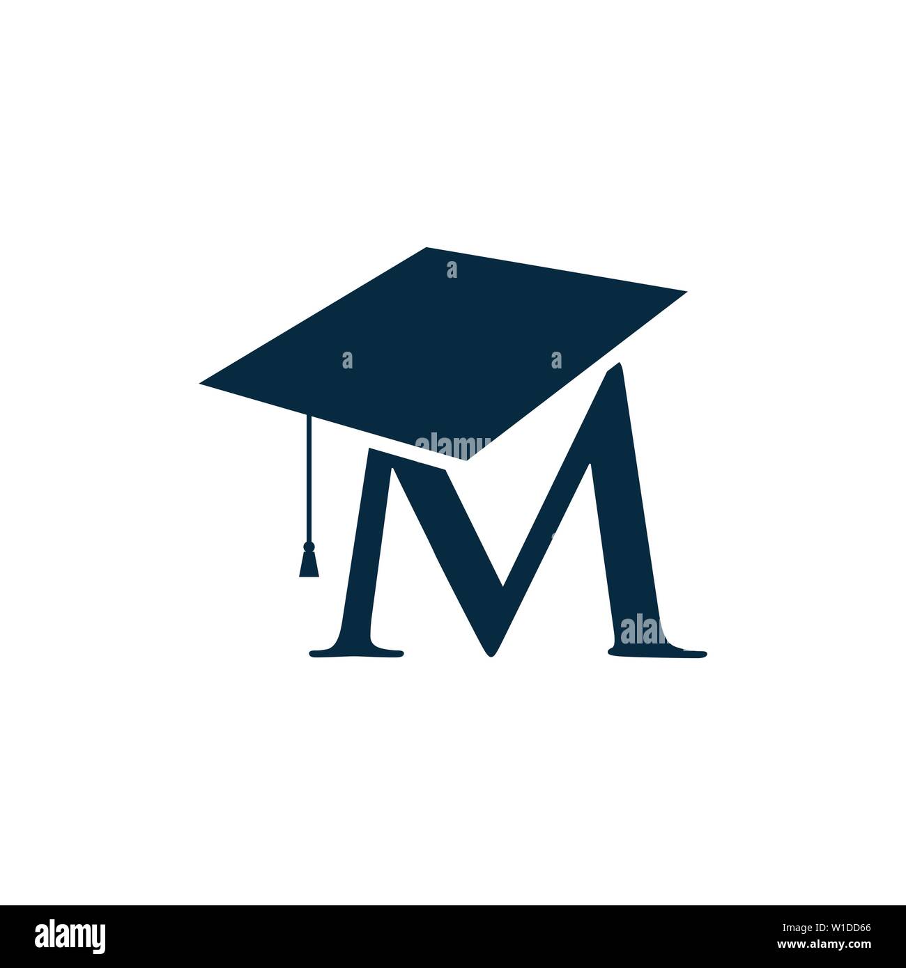 Lettre M logo de l'éducation modèle d'illustration vectorielle. Graduation cap avec la lettre M sous. Logo Vector concept illustration Illustration de Vecteur