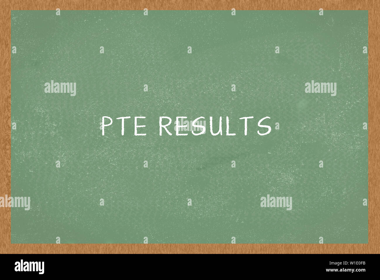 Résultats PTE Word Tableau couleur verte, l'arrière-plan d'examen PTE Banque D'Images