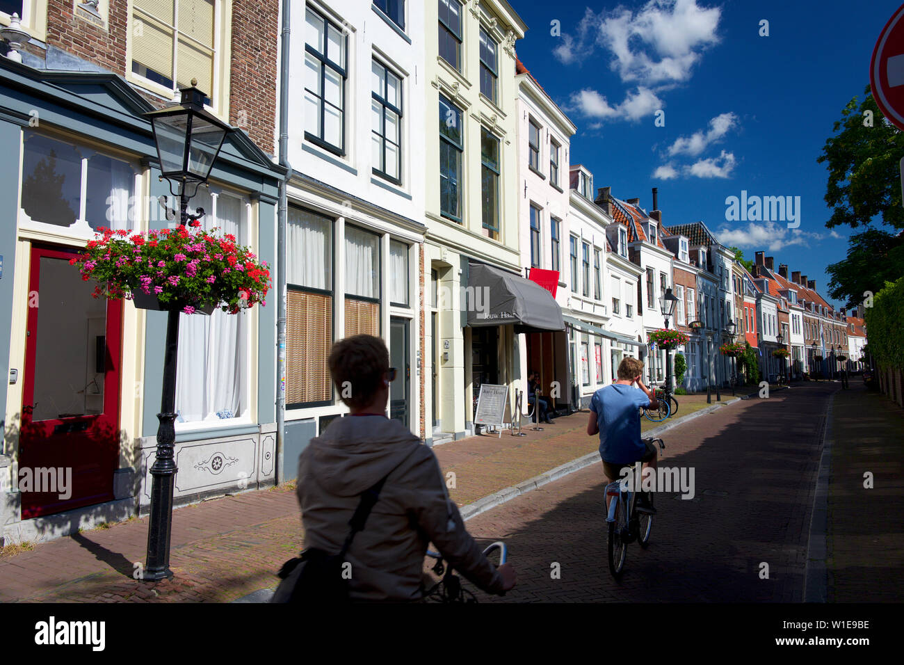 Rue traditionnel dans la vieille ville d'Utrecht, Pays-Bas Banque D'Images