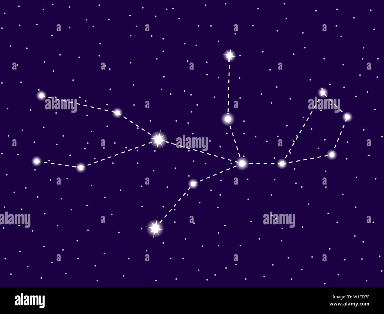 Constellation De La Vierge Ciel Etoile Signe De Zodiaque D Etoiles Et Galaxies L Espace Profond Vector Illustration Image Vectorielle Stock Alamy