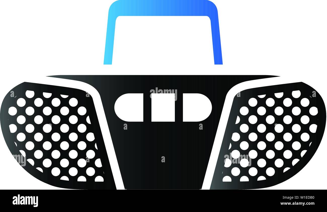L'icône de lecteur de cassettes en duo la couleur tonale. Stéréo audio musique Illustration de Vecteur