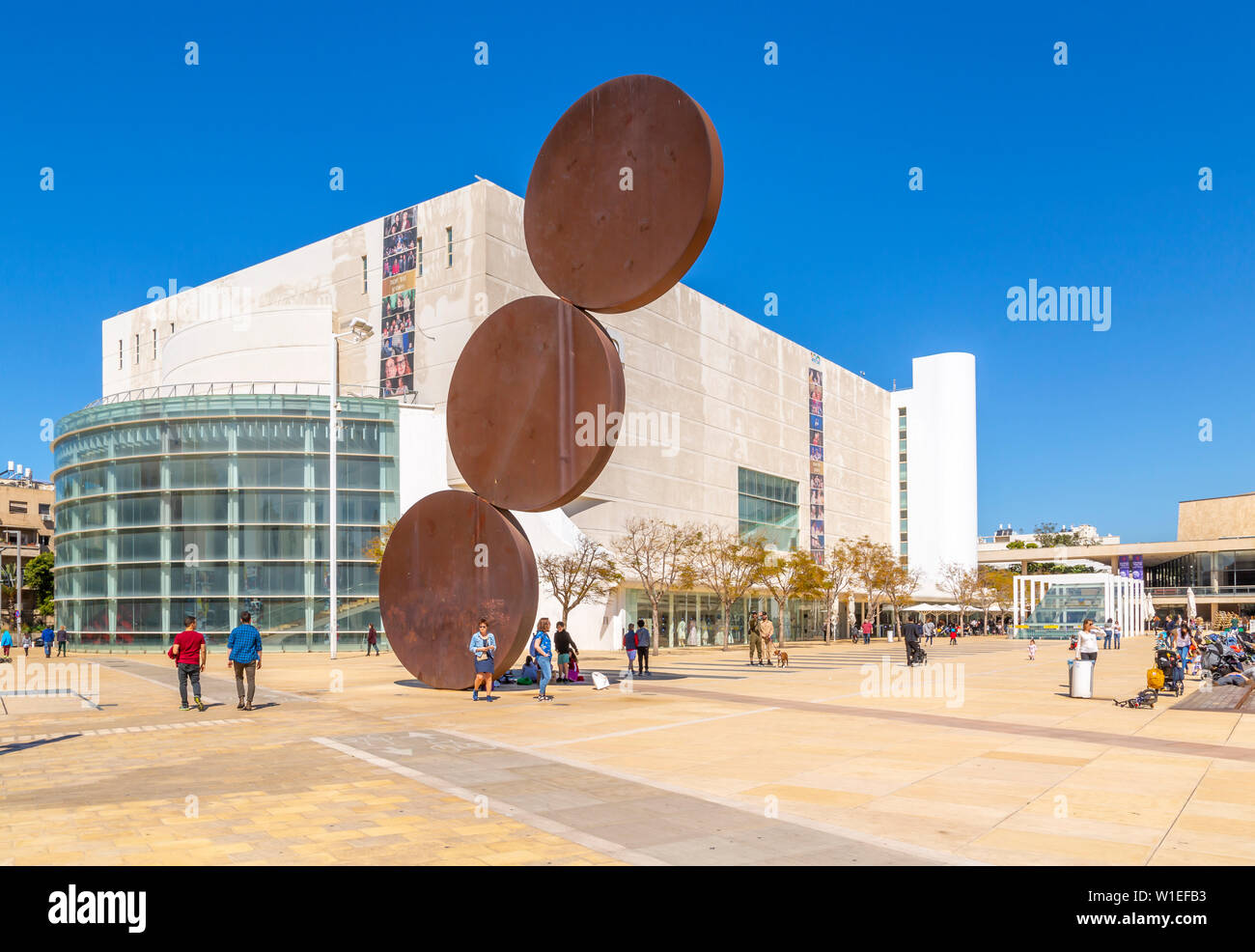 Vue de théâtre Habima Habima et Square, Tel Aviv, Israël, Moyen Orient Banque D'Images