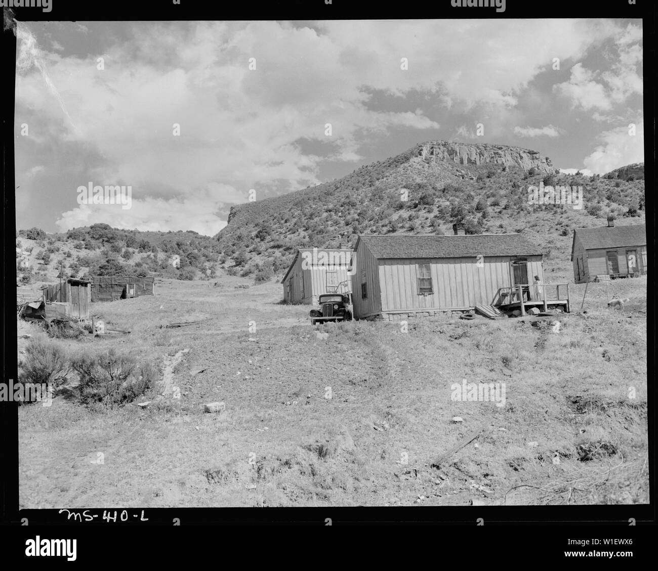 Maisons des mineurs dans le logement d'entreprise projet. Huerfano Coal Company, Ludlow Ludlow, mines, Las Animas Comté (Colorado). Banque D'Images