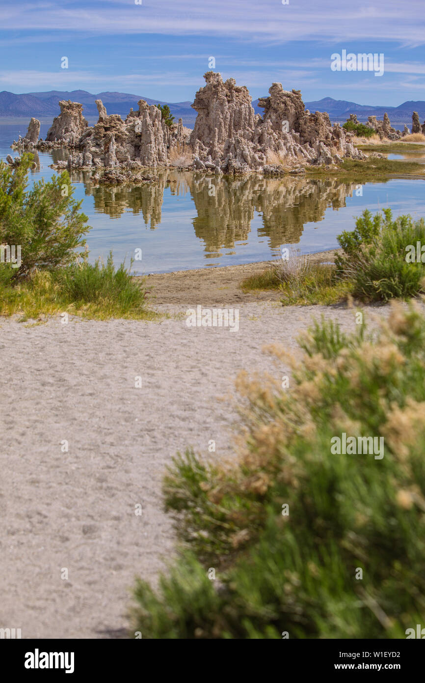 Tufas à Mono Lake, calcium-Carbonate Spires and Knobs, Lee Vining, Californie, États-Unis Banque D'Images