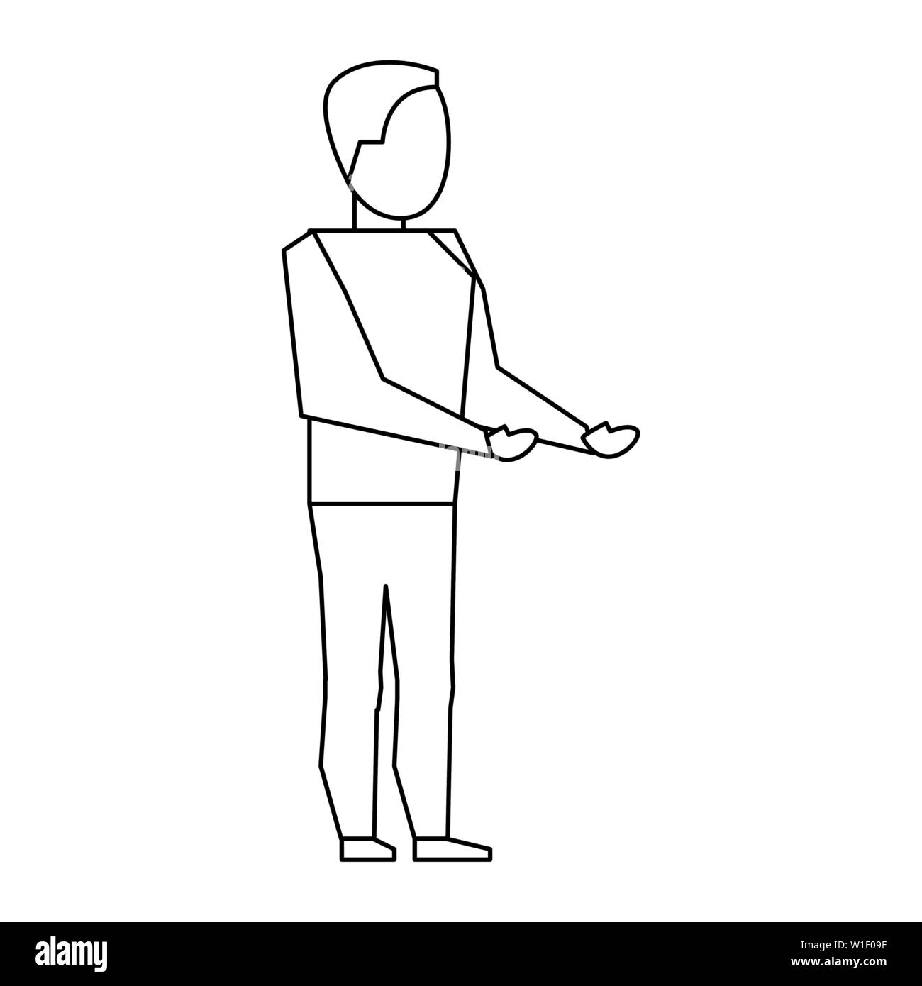 Jeune homme avatar sans visage avec les tenues en noir et blanc Image ...