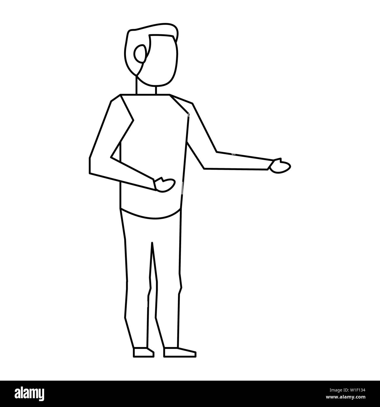 Jeune homme avatar sans visage avec les tenues en noir et blanc Image ...