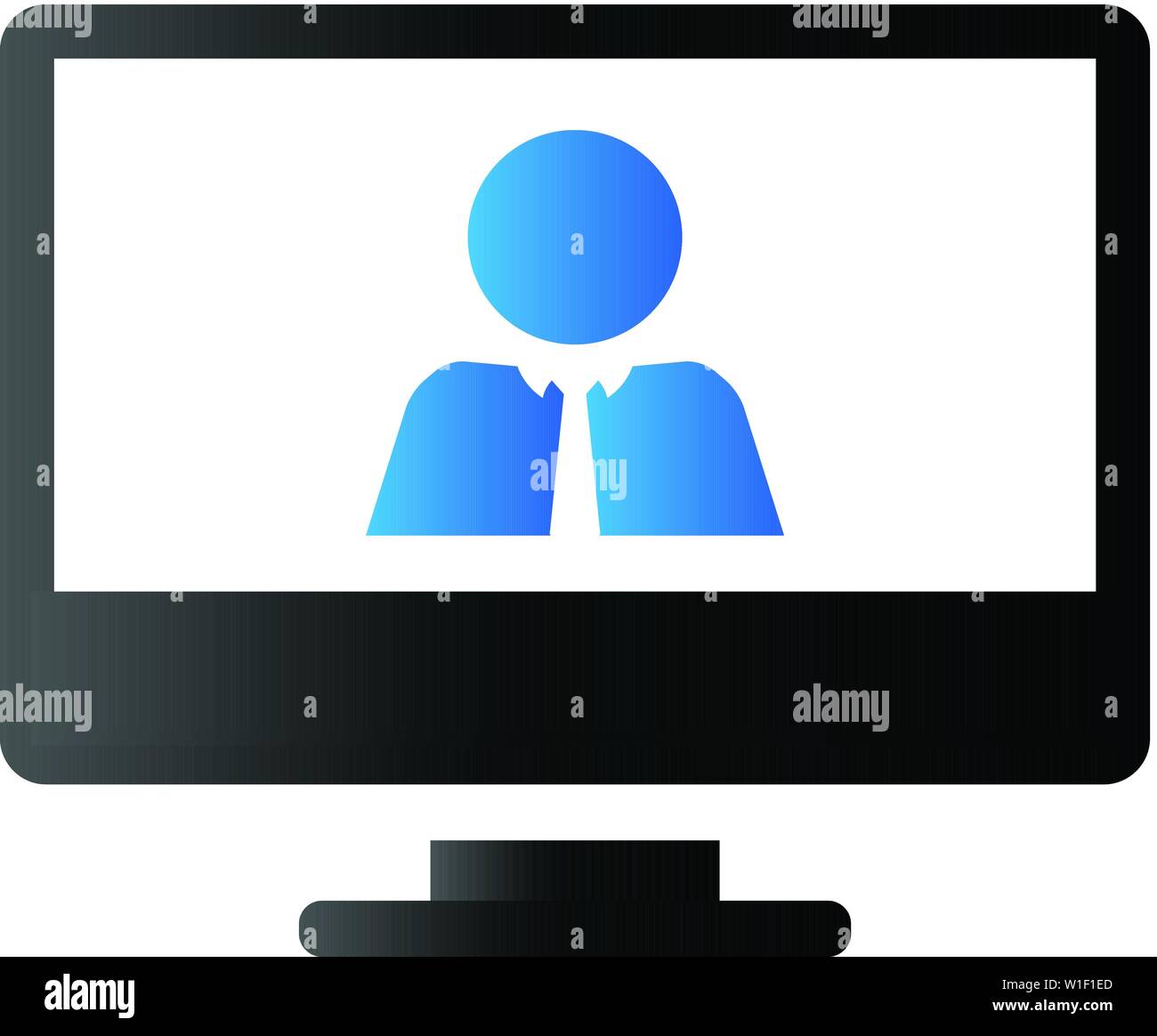 Ordinateur icône de chat dans ton duo couleur. L'interaction avec les médias sociaux Illustration de Vecteur
