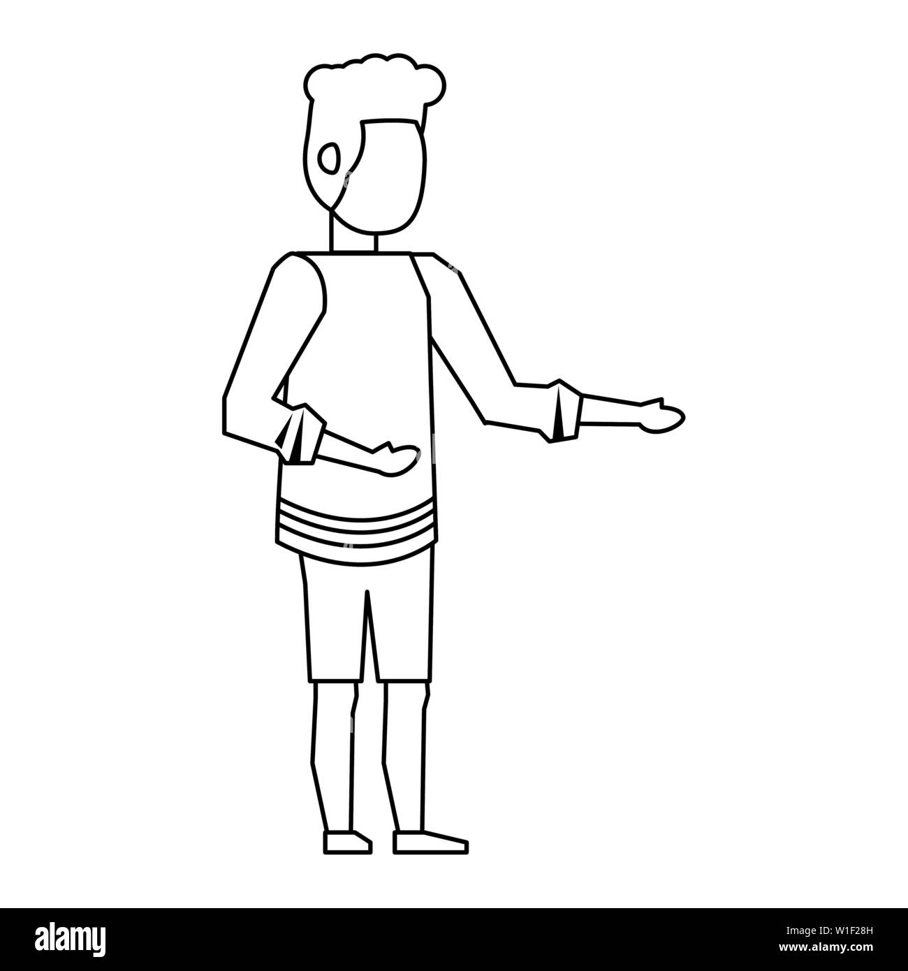 Jeune homme avatar sans visage avec les tenues en noir et blanc Image ...
