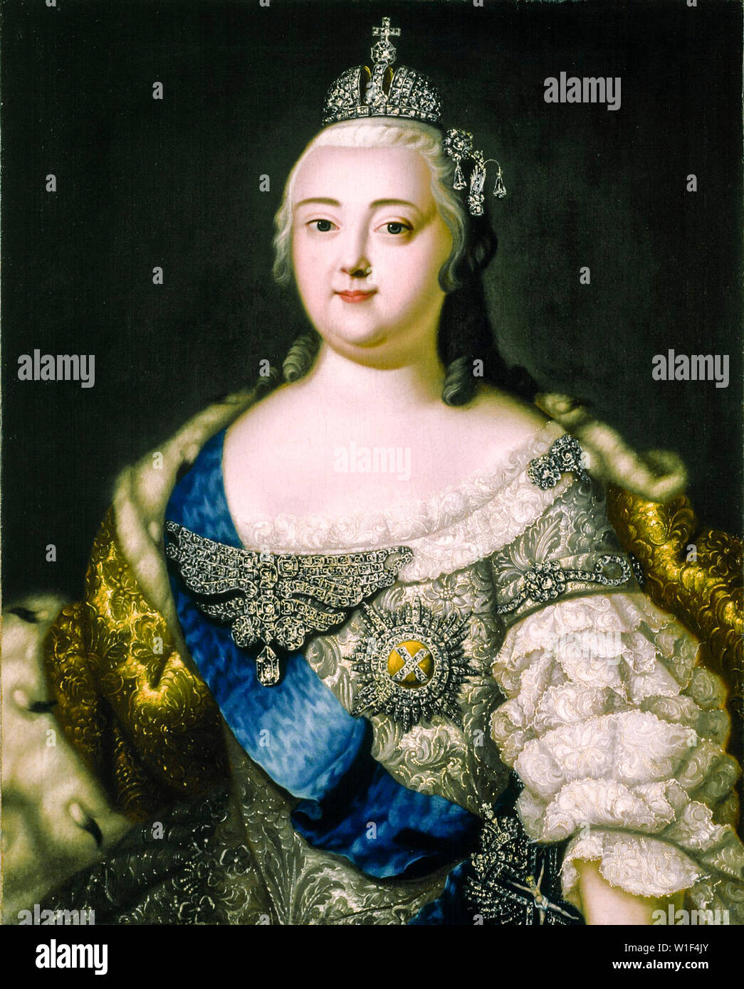 L'Impératrice Elisabeth I de Russie, 1709-1762, portrait peinture, après 1753 Banque D'Images