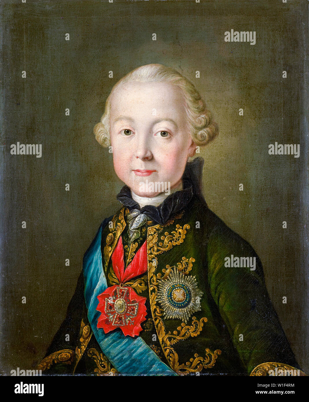 Grand-duc Paul Petrovich, (plus tard Paul Ier de Russie) comme enfant, 1754-1801, peinture de portrait, vers 1765 Banque D'Images