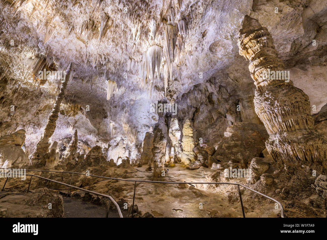 Carlsbad Cavern National Park, New Mexico, USA à l'intérieur de la Grande Salle. Banque D'Images