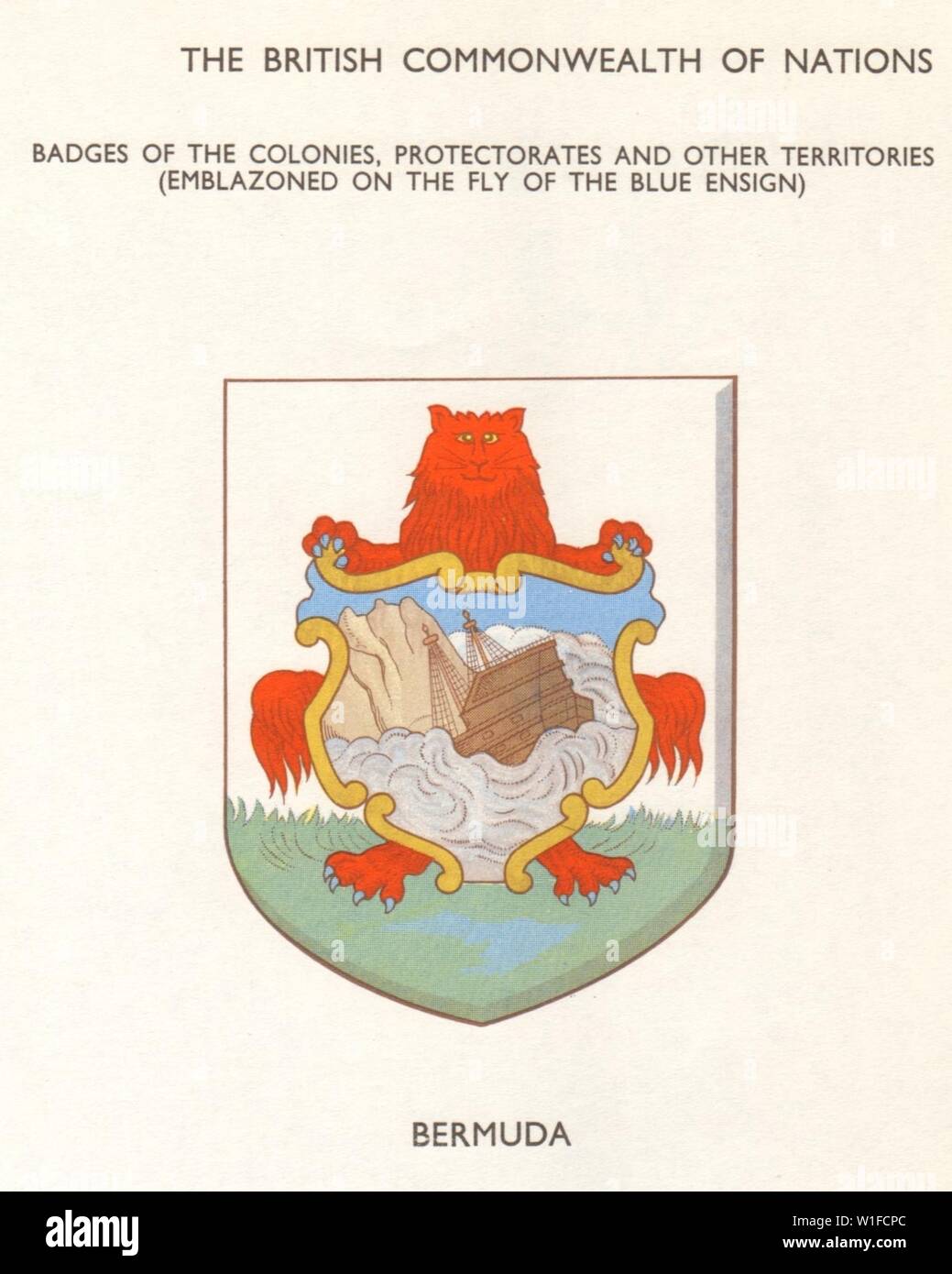 Drapeaux des Bermudes. Insignes des Colonies, protectorats et autres territoires 1965 Banque D'Images