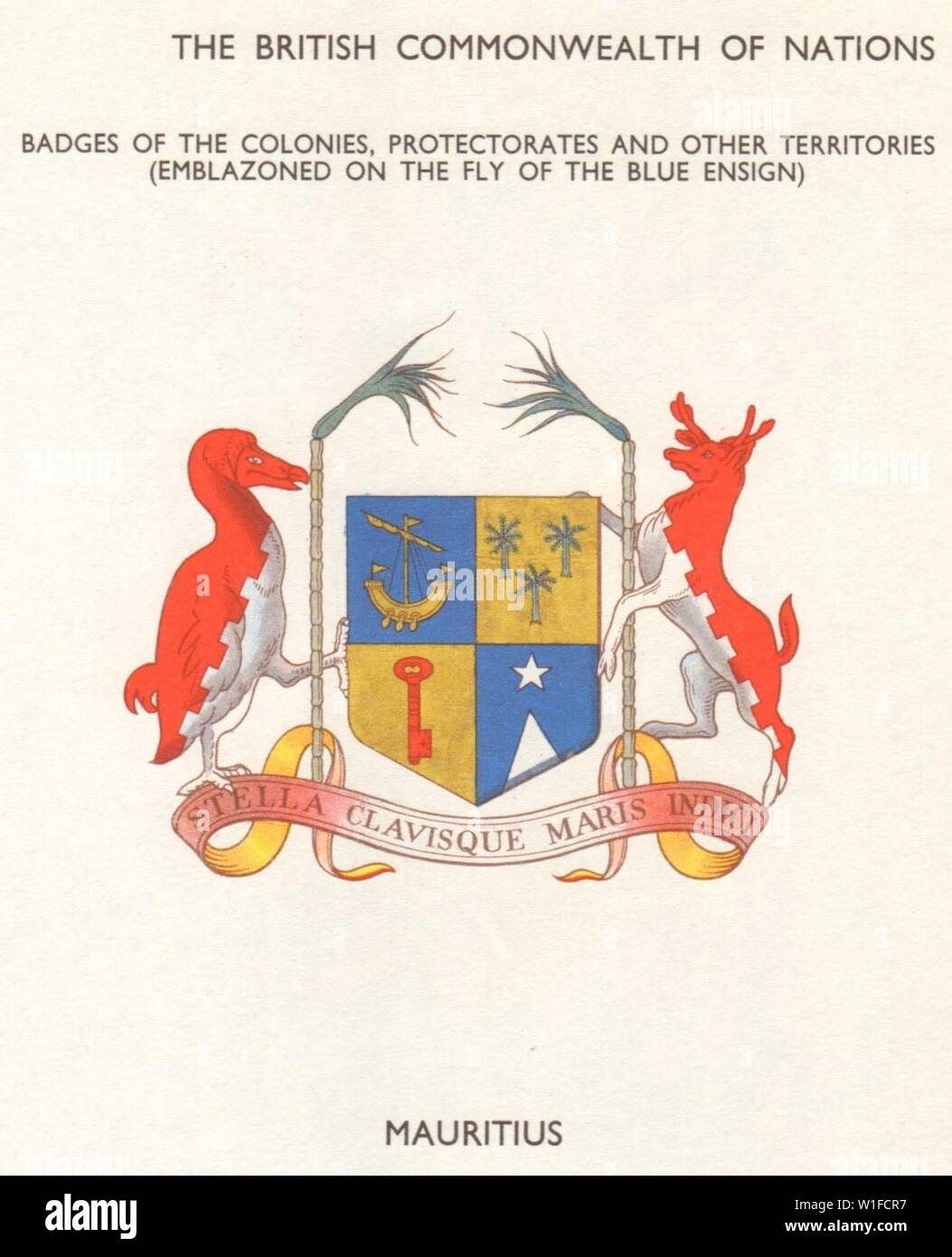 Drapeaux de Maurice. Insignes des Colonies, protectorats et autres territoires 1965 Banque D'Images