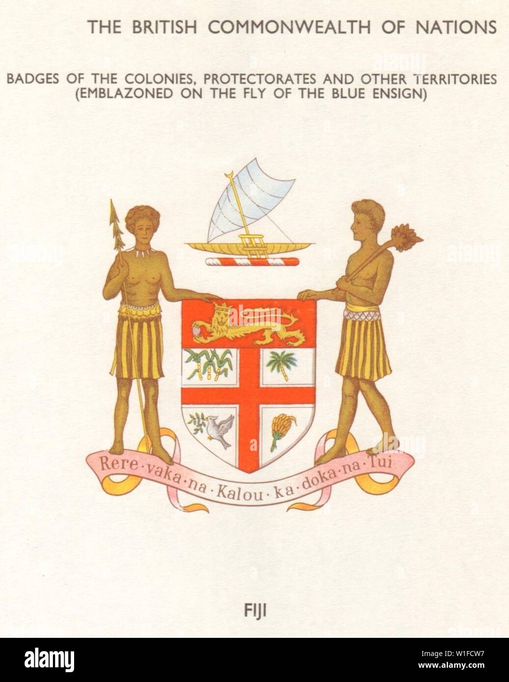 Drapeaux de Fidji. Insignes des Colonies, protectorats et autres territoires 1965 Banque D'Images