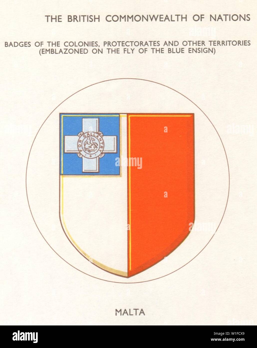Drapeaux de Malte. Insignes des Colonies, protectorats et autres territoires 1965 Banque D'Images