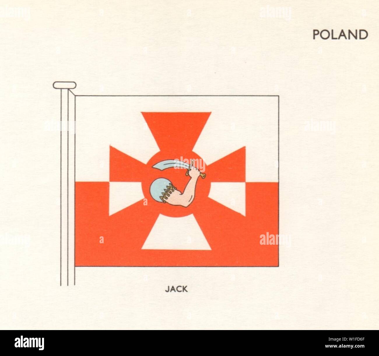 Drapeaux de la Pologne. Jack 1964 old vintage print photo Banque D'Images